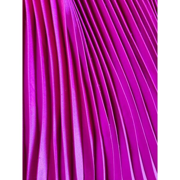 NWD L'IDEE Renaissance Halter Split Pleated Gown Maxi Dress US 10 Purple #9K503 - Picture 12 of 16